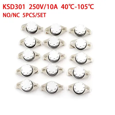 £5.21 • Buy 5× Thermostat Make/break Contact 40°C-105°C 250V Thermostat Temperature Switch