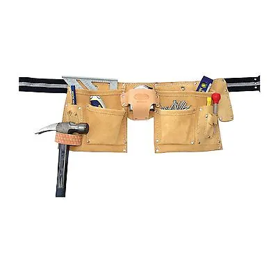 Irwin ROOSTER CONSTRUCTION TOOL BELT 10 POCKETS Leather Hammer Holder USA Brand • $127.95