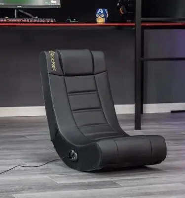 X Rocker Solo 2.0 Audio PU Leather Floor Rocker Black Gaming Chair 2 Speakers • $49.89