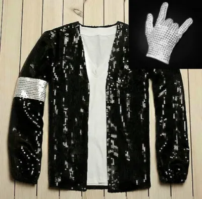 Michael Jackson Costume Dress MJ Billie Jean Jacket Coat Free Billie Jean Glove • $26.99