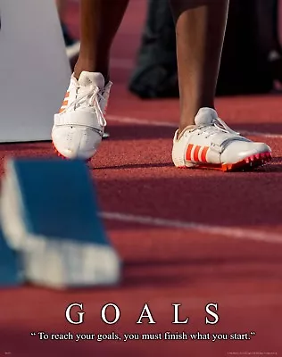 Track Goals Motivational Poster Print Running Jogging Marathon Classroom MVP572 • $9.95