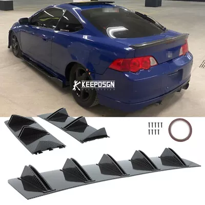 Carbon Fiber Look Rear Diffuser Splitter Bumper Spoiler Lip For Acura RSX TSX • $45.79