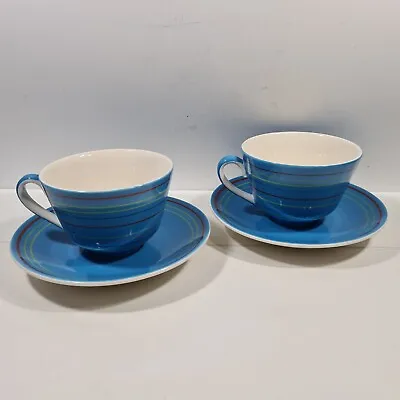 £8 • Buy 2 X Whittard Of Chelsea Blue  Hand Painted Oversized Cappuccino Cup & Saucer 