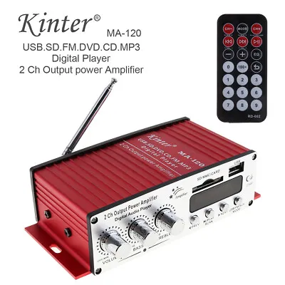 USB SD FM DVD CD MP3 Input Stereo Player 2 Channel HiFi  Audio Power Amplifier • $17.65