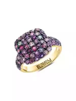 New EFFY FFY 14K Goldplated Sterling Silver Multi Stone Color Ring Size 7 $1395 • £759.03