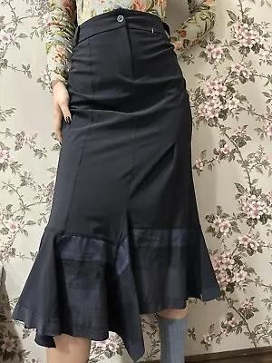 Marithe Francois Girbaud Hyper Y2K 2000s Assymetric Lagenlook Stretch Skirt L • $120