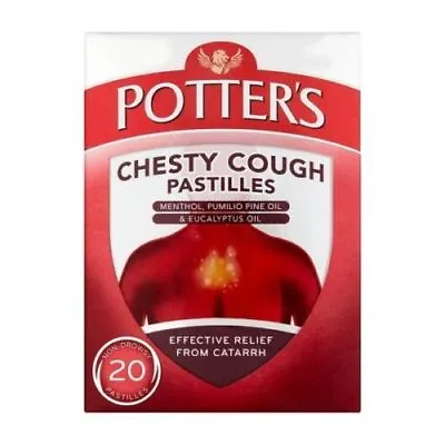 £4.49 • Buy Potter's Catarrh Pastilles Chesty Cough Potters Non-Drowsy  - 20 Pastilles