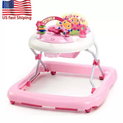 Girls Baby Walker With Activity Station Infant Walking Toy 3 Adjustable Height • $56.45