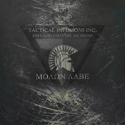 Kydex Infused Spartan Molon Labe Scratched Worn Metal 7 7/8  X 7 7/8  • $12.95