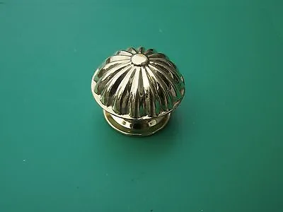 Spool Cabinet Knob  Solid Brass 1 3/8  Dia. Backplate 1 1/8 Dia. With Split Pin • $7.95