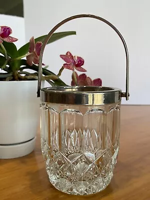 Ice Bucket/Chiller Vintage Clear Crystal Glass 5.5 Inches Tall • $12