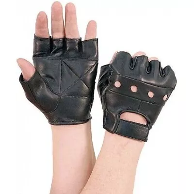 Leather Fingerless Men's Motorcycle Premium Driving Thin Gloves: SIZE-standard • $3.99
