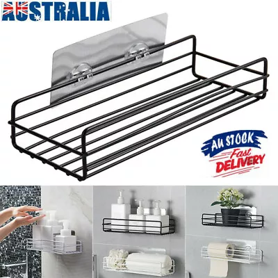 AU Kitchen Bathroom Shower Shelf Storage Suction Basket Caddy Wall Mounted Rack. • $14.05