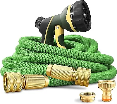 100ft/30m Expandable Garden Hose Pipe Magic Anti Kink Water Spray Gun • £49.99