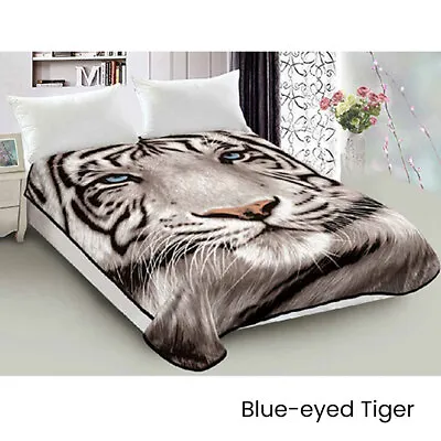 800GSM Luxury Reversible Animal Pattern Mink Blanket Queen 200 X 240 Cm • $70.38