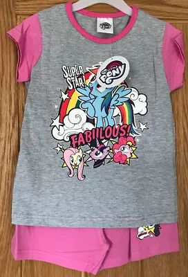 Girls My Little Pony Pyjamas Pjs Age 5-6 Years Pj Set Summer Shorts & T-shirt • £8.99