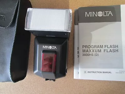 Minolta Program 3600HS (D) Flash W/Diffuser Case And Manual . • $36.21