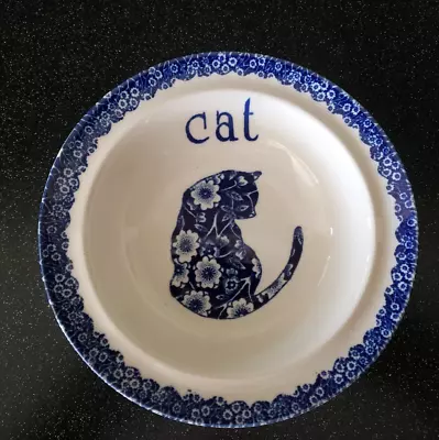 $38 • Buy Royal Crownford Staffordshire England Blue Calico Norma Sherman Cat Bowl 6 
