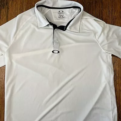 Oakley Polo Golf Shirt Hydrolix Regular Fit Men's Size XL White 7890 • $14.75