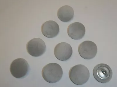 10 X Upholstery Buttons In SILVER GREY - Plush Velvet (Size: 25mm) • £4.95