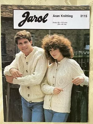 Jarol Knitting Pattern 3115. Aran Cardigan Raglan 34-44  NEW Old Stock • £4.80