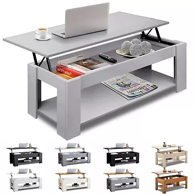 £59.99 • Buy Wooden Coffee Table With Storage Lift Top Up Drawer Shelf Living Room Furniture