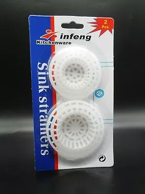£2.79 • Buy 2 X Plastic Sink Bath Plug Hole Strainer Drainer Basin Hair Trap Cover