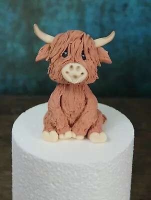 HIGHLAND COW Handmade Edible Cake Topper / Decoration • £20.99