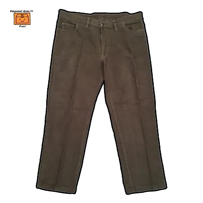 Men's Orvis Moleskin Cotton Trousers Chinos Straight Leg Green Fishing (W38 L26) • $36.97