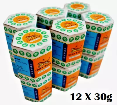 12 X 30g Tiger Balm White Ointment - Headache Muscle Pain Relief & Massage • $86.50