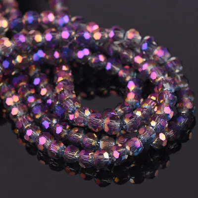 Round 3mm 4mm 6mm 8mm 32 Facets Faceted Cut Crystal Glass Loose Beads Solid • $3.25