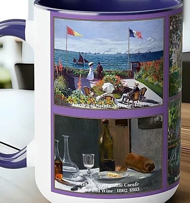 Claude Monet Collage Mug French Impressionist Art Prints Gifts Large 15 Oz Cup • $17.33