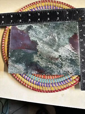 Rare Ocean Jasper Polished Slice Rough Edge Ideal As A Coaster #4 • £24.99