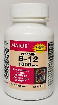 Major Vitamin B-12 1000 Mcg 130 Tablets EXP:08/2024 • $8.93