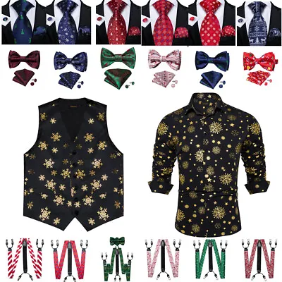 Christmas Mens Vest Tie Set Wedding Dress Tuxedo Free Collocation • $19.94