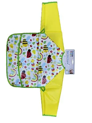 Long Sleeve Baby Bib Feeding Drinking Coverall Messy Play Waterproof Easy Clean • £3.99