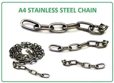 £4.45 • Buy Stainless Steel Chain Grade A4 / 316 Sizes 2mm 3mm 4mm 5mm Marine St/st Chain 