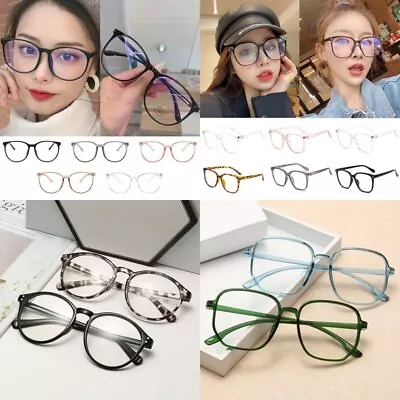 Fashion Fake Square Frame Clear Lens Geek Glasses UV Protection Nerd Unisex Acc • £2.20