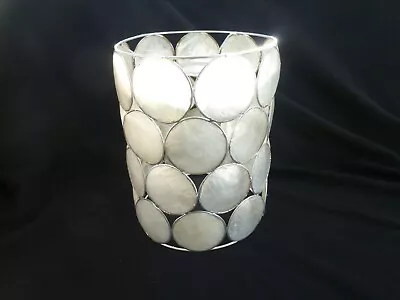 Silver Colour  Capiz Shell  Ceiling Light Shade 8   High.  VGC • £11