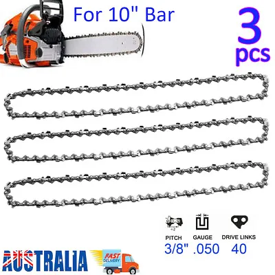 3pcs 10  Chainsaw Chain Saw Chains 3/8 .050 40DL For Ozito PCS-254 10 Inch Bar • $23.49