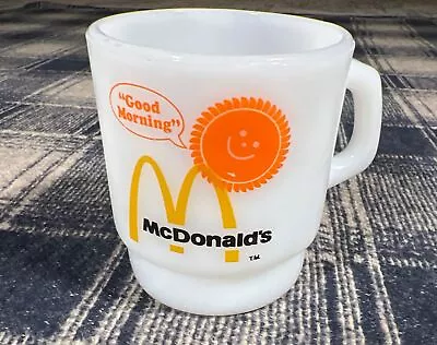 McDonald's Good Morning Pittsburgh Mug Milk Glass Cup Fire King / Anchor Hocking • $12.85