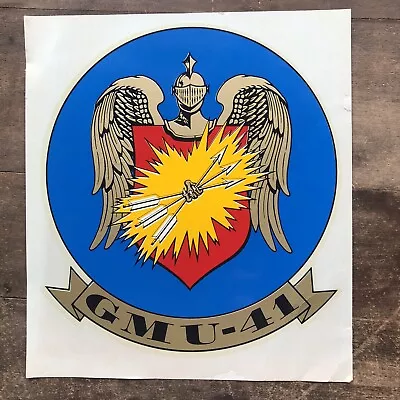 RARE Car Window Decal Transfer / USN GMU-41 GUIDED MISSILE UNIT / Lacquer-Graph • $30.28