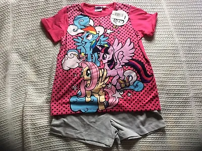 Girls My Little Pony Shorts And Top Pyjamas Age 5-6 Years • £9.99
