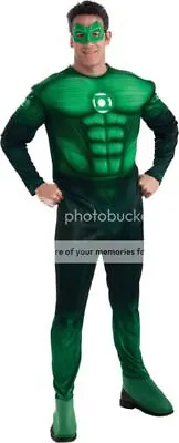 Mens Adult GREEN LANTERN Deluxe Muscle Chest Hal Jordan Costume • $49.95