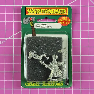 CLASSIC Warhammer Empire Gold Wizard (+Familiar) NIB Metal Rare OOP Citadel Mage • $38.95