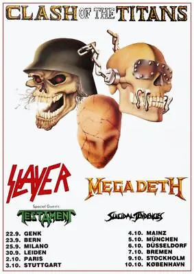 Megadeth & Slayer * POSTER * Clash Of The Titans - Testament Live In Germany • $26.89