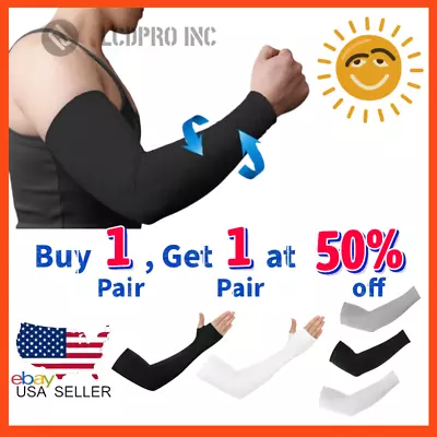 Cooling Sleeves Outdoor Arm Cover SUV Sun Protection Sport Men Women Youth 1Pair • $2.70