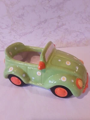 $8.50 • Buy Convertible Car Planter Ceramic Succulent Floral Container VW Bug Vehicle
