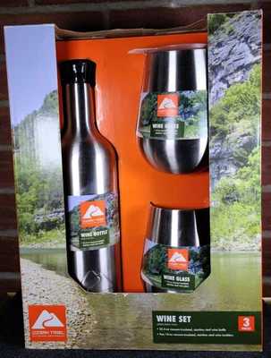 $14.99 • Buy NEW Ozark Trail Wine Set Outdoor Camping Equipment Vacuum Insulated Wine Bottle