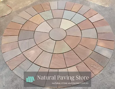 Sandstone Autumn Brown Circle | Natural Indian Stone Paving | 4m Diameter • £2.50